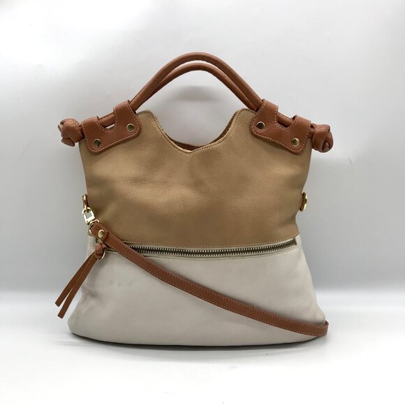 Pietro Alessandro Tan and Beige Leather Shoulder Bag - Picture 2 of 10